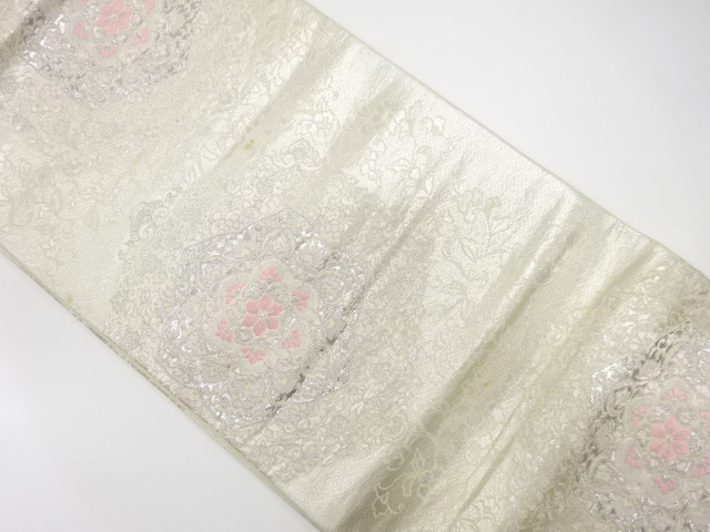 JAPANESE KIMONO / ANTIQUE FUKURO OBI / SILK / WOVEN KIKKO